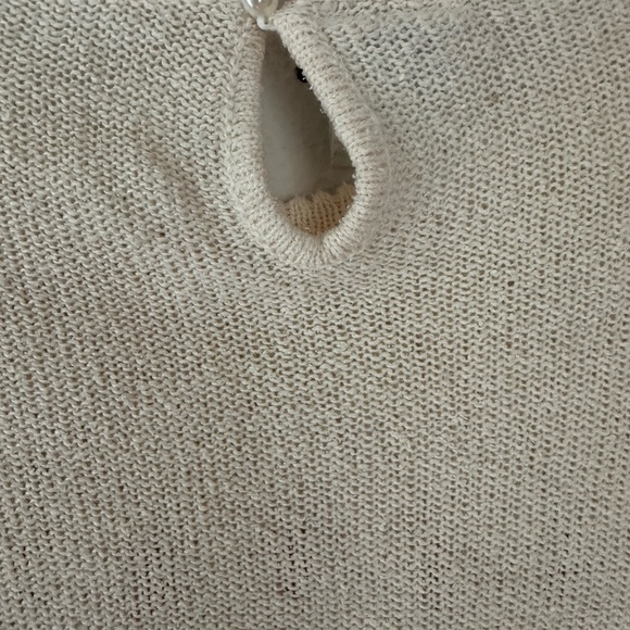 Vintage cream crochet knit jumper, knit embroidered sweater , Daddy’s Money top - Picture 9 of 10